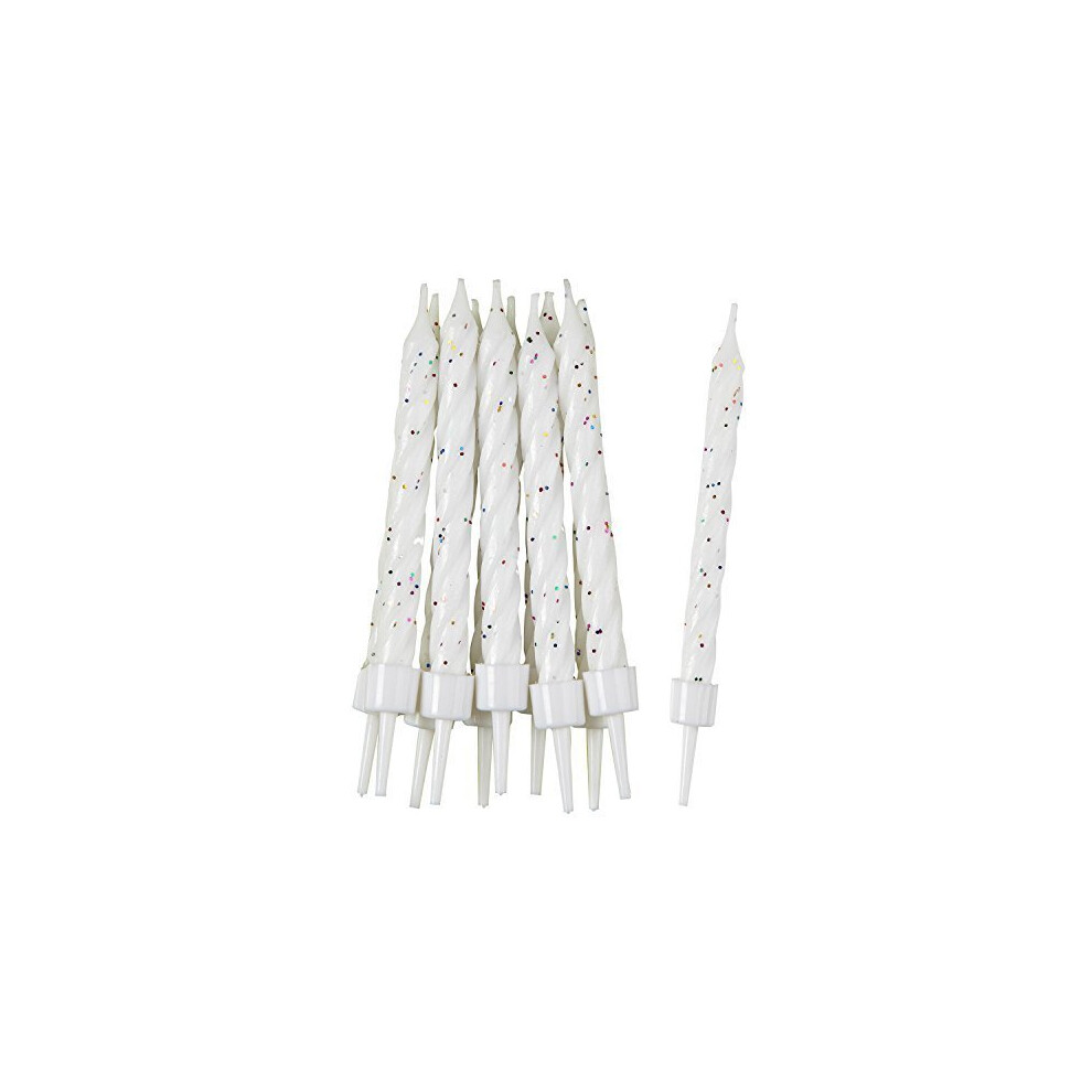 White Glitter Candles with Holders - /10-image-OPC-P9565K-NEW