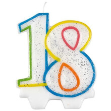 Milestone Birthday Candle 18th - 7.5cm -