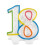 Milestone Birthday Candle 18th - 7.5cm - 1