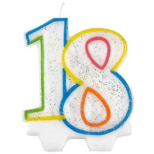 Milestone Birthday Candle 18th - 7.5cm -