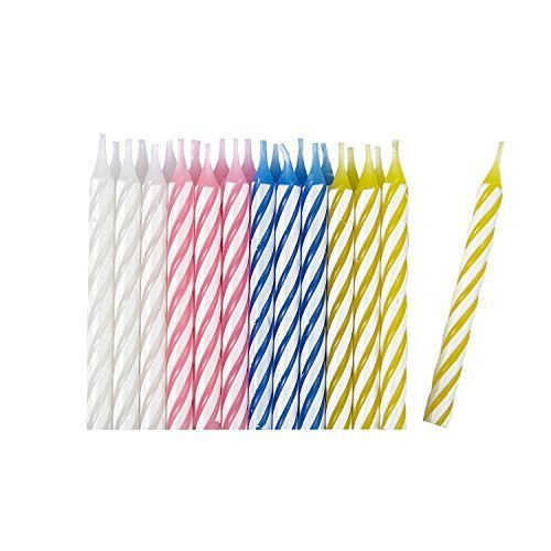 Assorted Stripe Candles - /24