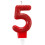 Glitter Birthday Candle Number 5 Red 7.6cm - 1