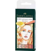 (Skin Tones) Faber-Castell - PITT Artist Pen Brush Wallet of 6