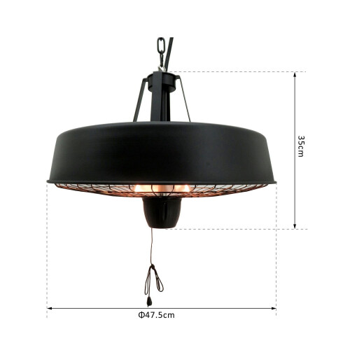 Outsunny Outsunny Adjustable Infrared Halogen Ceiling Mounted Light Heater 1000/2500W 1