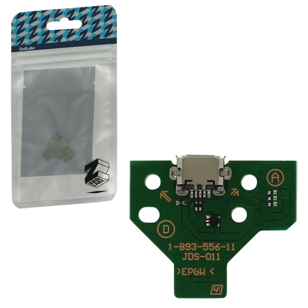 Zedlabz 12 Pin V2 Micro Usb Charging Socket Ic Board For Sony Ps4 Controllers Jds-011 5056026401203