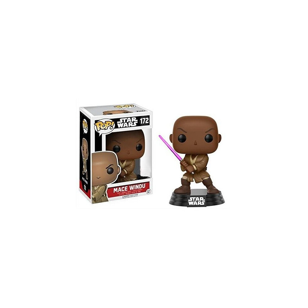 Funko Pop Star Wars Mace Windu Vinyl Bobble-Head 172 Collector's Figure Standard