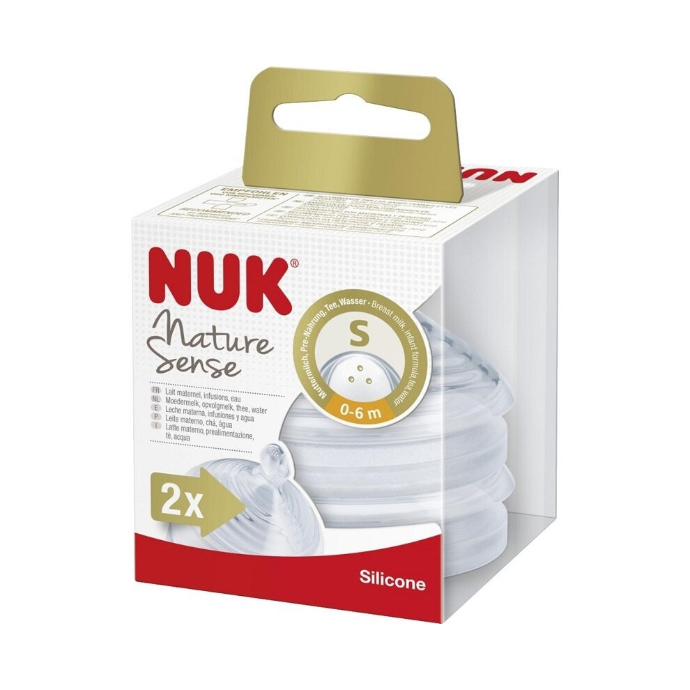 Nuk Nature Sense 0-6m Slow Flow Silicone Teats - 2 Teats