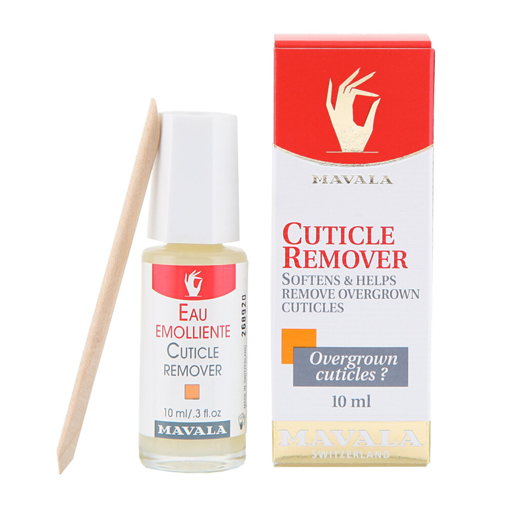 Mavala Cuticle Remover 10ml - Softens & Erases Overgrown Cuticles in One Minute, Safe Application with Brush, No Metal Tools