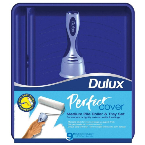 Dulux Dulux Perfect Cover Medium Pile Roler Tray Set 9"