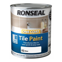 Ronseal One Coat Tile Paint 750ml - HIGH GLOSS White