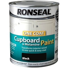 Ronseal One Coat Cupboard Melamine & MDF Paint 750ml -HIGH GLOSS Black