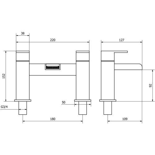 Waterfall Style Bath Filler Mixer Tap 2