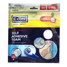 Exitex Foam Draft Seal Extra Thick(2mm-6mm) 5m - White
