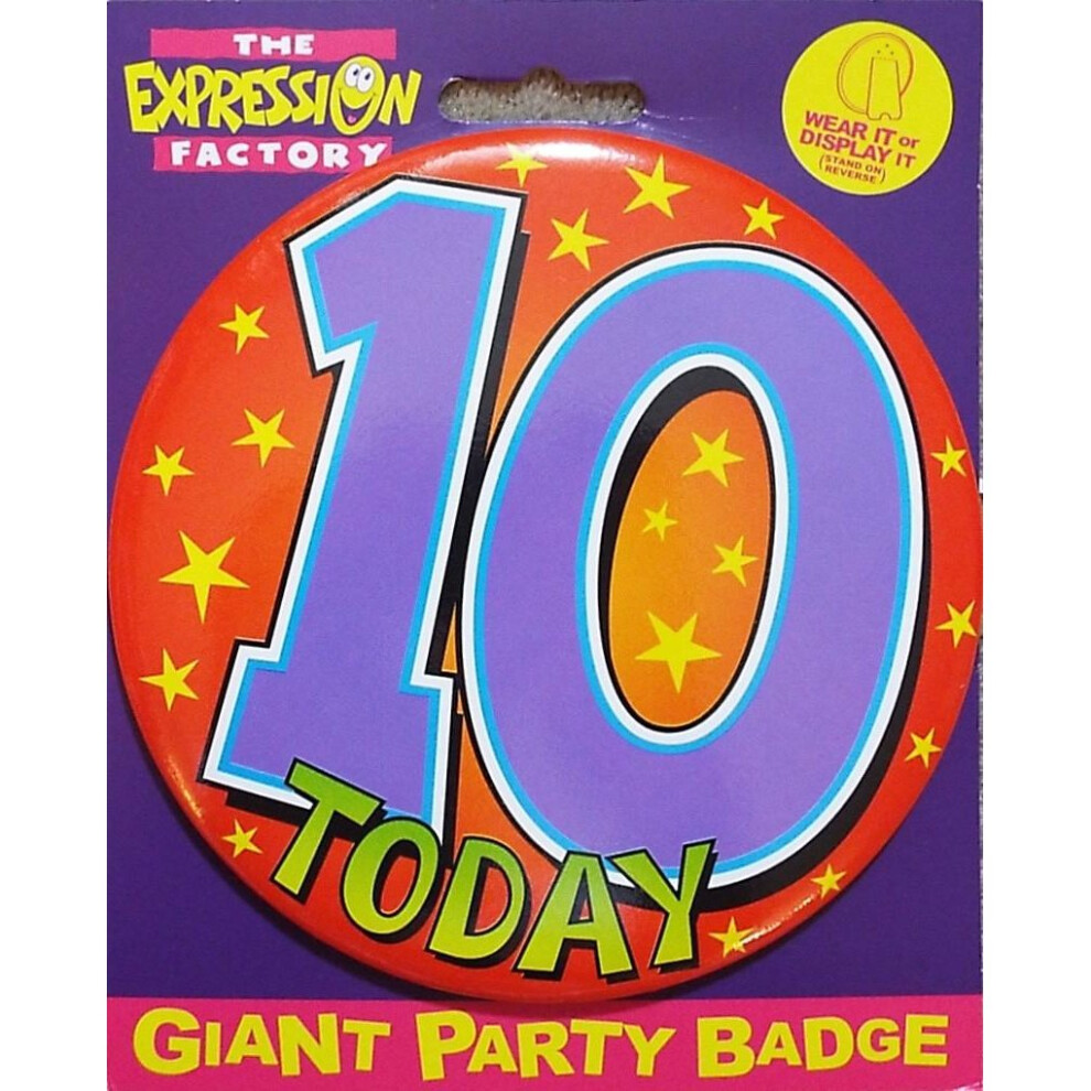 Age 10 Large Birthday Badge Unisex