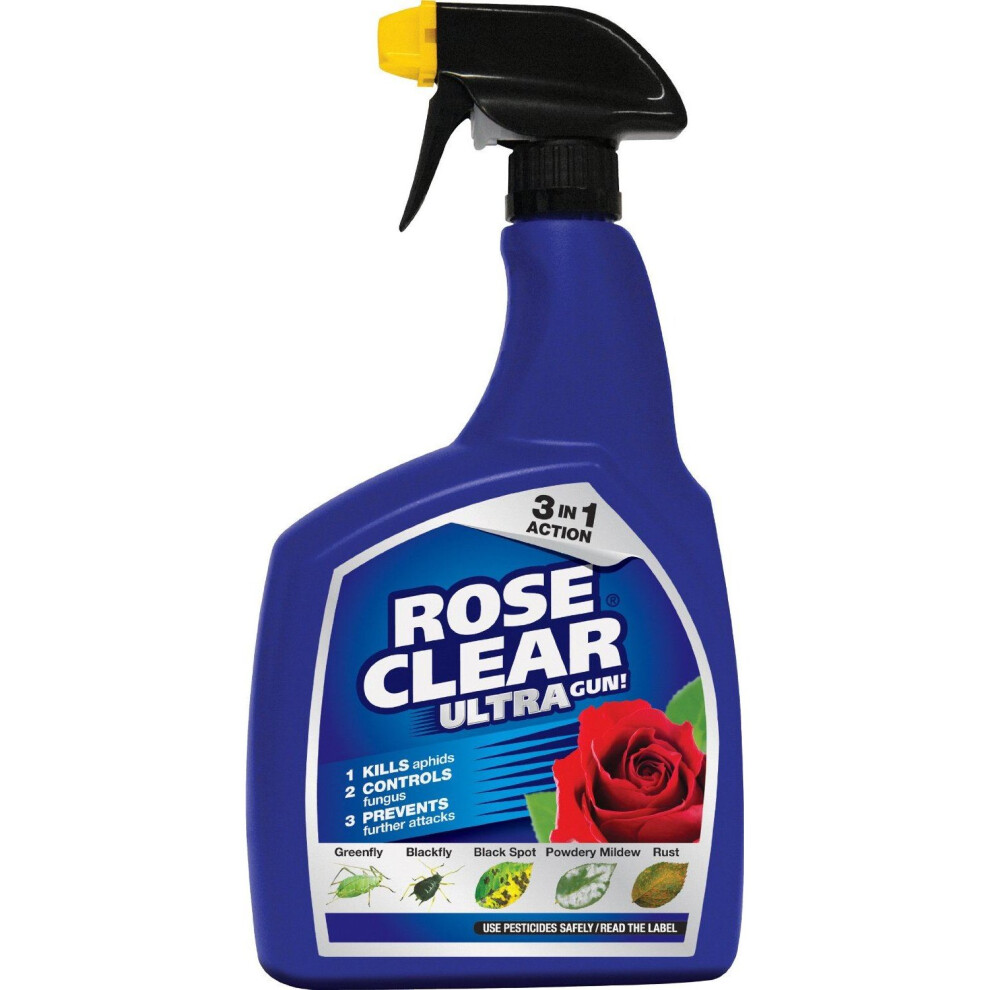 Rose Clear Ultra Gun 1L Contact & Systemic Insecticide And Fungicide Spray