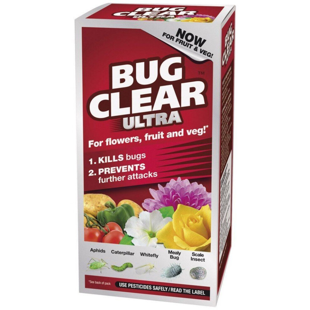 Scotts Bug Clear Ultra – Fast-Acting Systemic Insect Killer for Flowers, Fruit & Veg (Kills Whitefly, Greenfly, Aphids, Scale, Mealybugs) 200ml