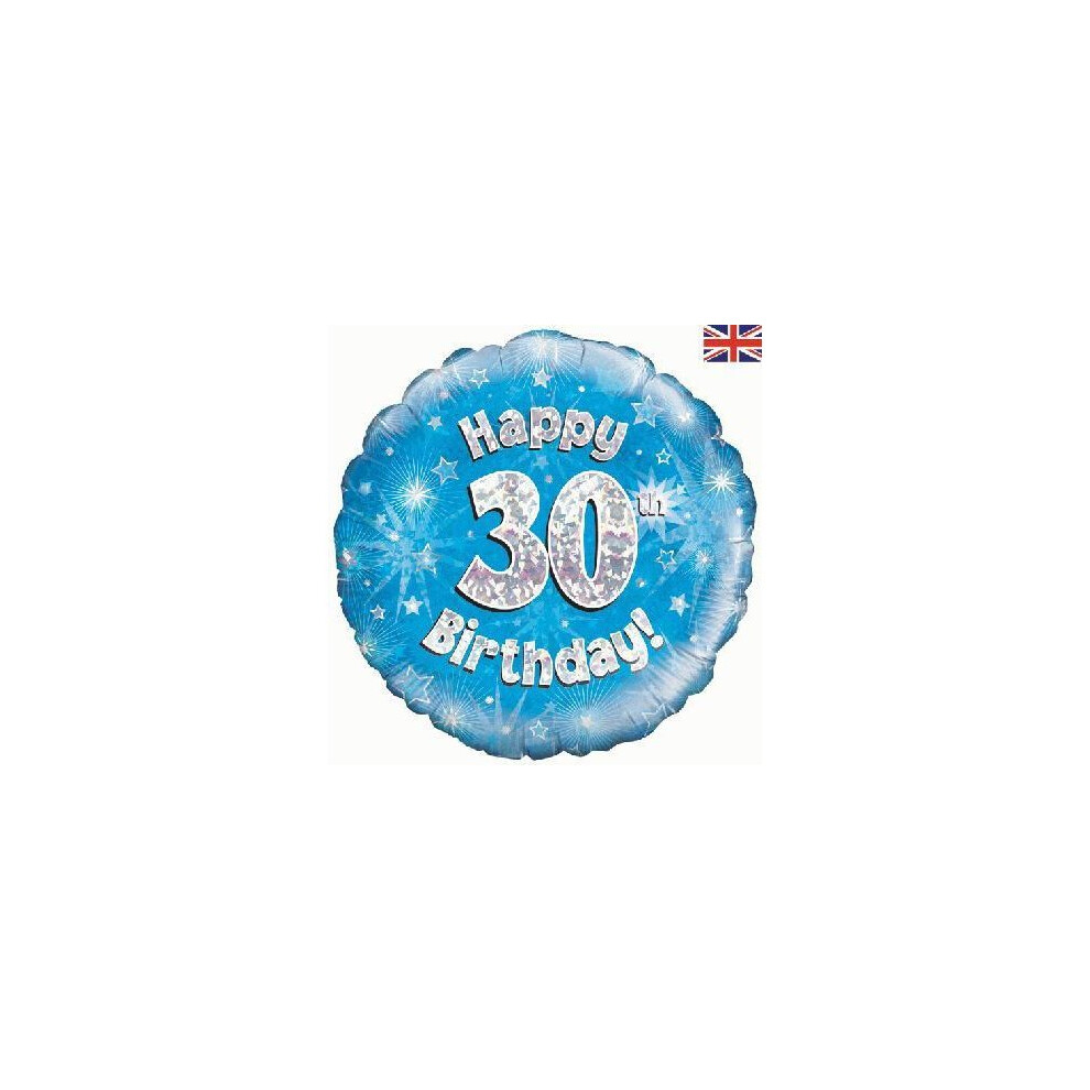 Happy 30th Birthday Blue Holographic