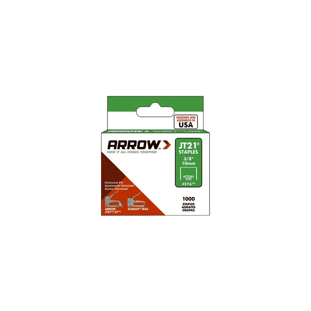 Arrow Staples Jt21 3/8in - 10mm (Box of 1000)