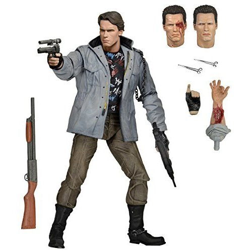NECA Terminator Scale Ultimate T800 Tech Noir Cyborg Actionfigur, 7"