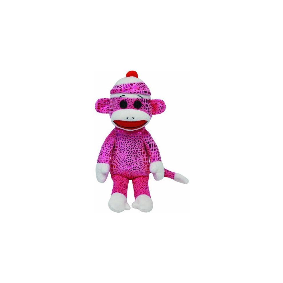 SOCKS THE SOCK MONKEY - PURPLE SPARKLE - BEANIE BABIES - Ty Beanie 41031