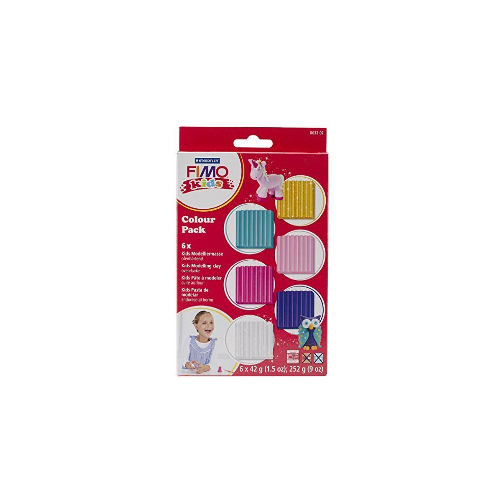 Staedtler - Fimo Kids Colour Pack, Girlie - 6 x 42g Blocks