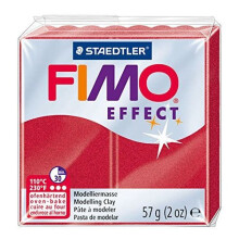 Pasta polimerica - Staedtler - Fimo Effect Rubino 28 - 56g - Indurente in forno 110C - Rosso