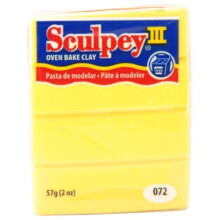Pasta de polímero - Sculpey - Sculpey III - Amarelo - Cozimento no forno - Ideal para estatuetas