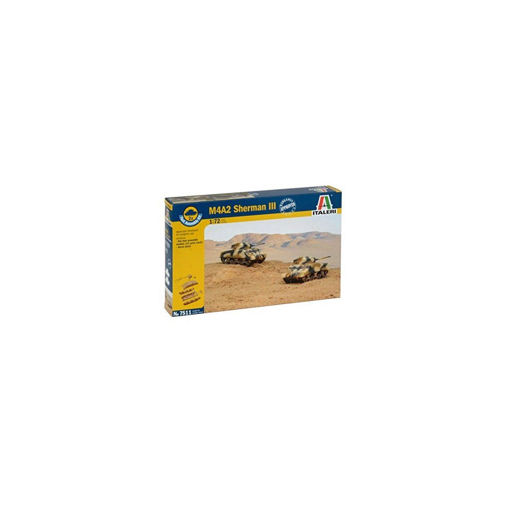 M4A2 SHERMAN III - MILITARY VEHICLES 1:72 FAST ASSEMBLY - Italeri 7511