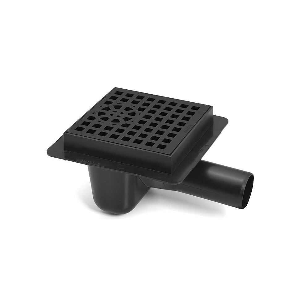 (With Black Square Pattern) Sewerage Plastic Floor Ground Drain With White/Black Square Pattern Grid 642896613676