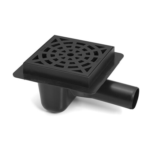 (with Black Round Pattern) Sewerage Plastic Floor Ground Drain with White/Black Square Pattern Grid