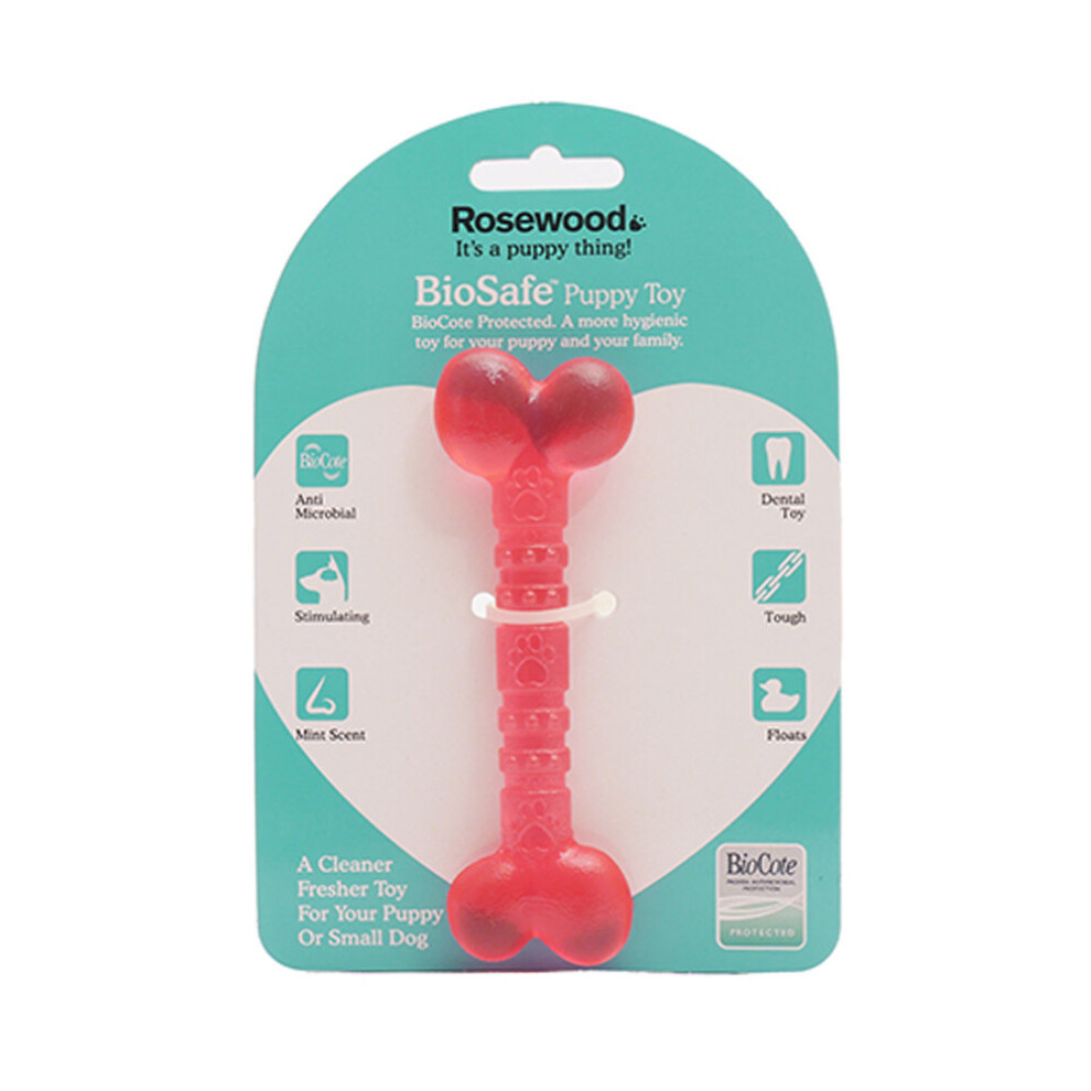 Rosewood (Bone, ) Biosafe Puppy Dog Toys Pink