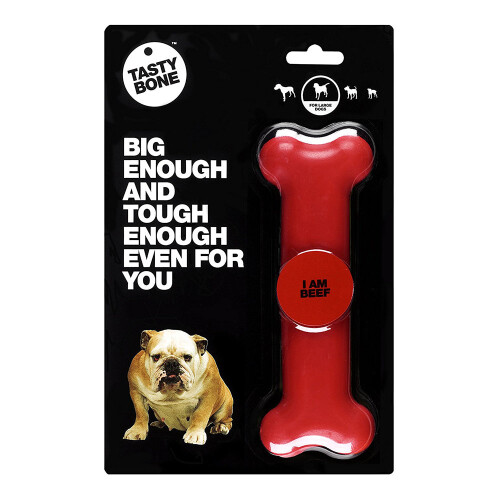 (Beef, Large) Tastybone Nylon Dog Chew Bone