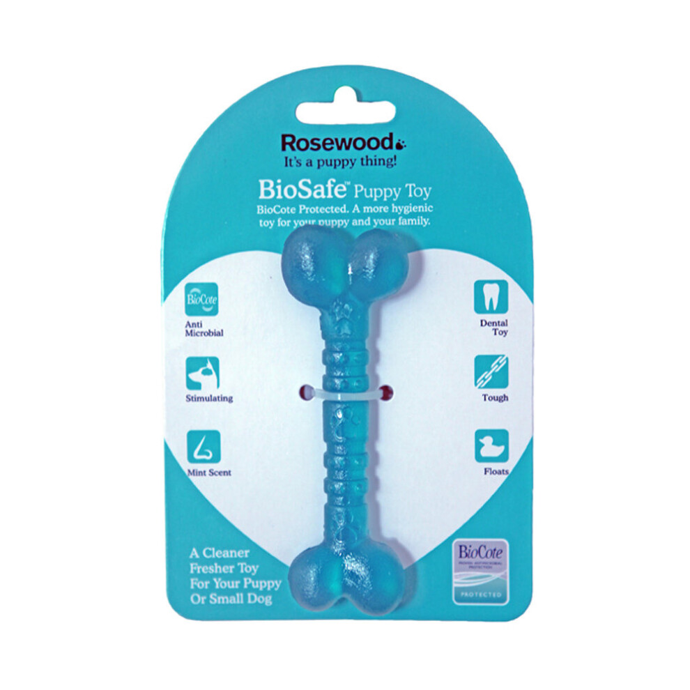Rosewood (Bone, ) Biosafe Puppy Dog Toys Blue