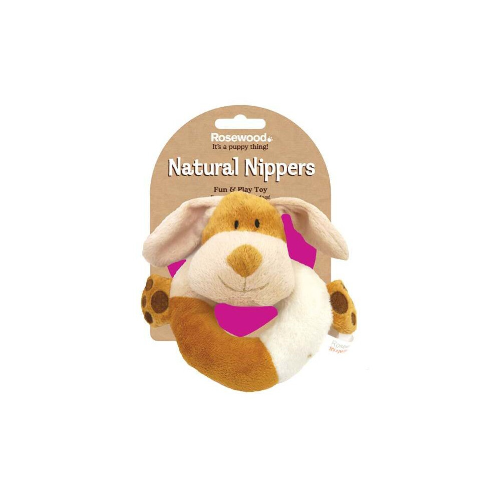 Rosewood Natural Nippers Cuddle Plush Ring Dog Toy