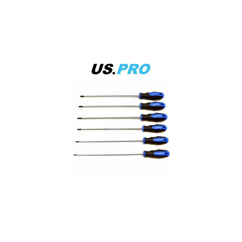 US PRO 6PC Extra Long Star Torx Screwdriver Set 250mm T10 - T30 1591
