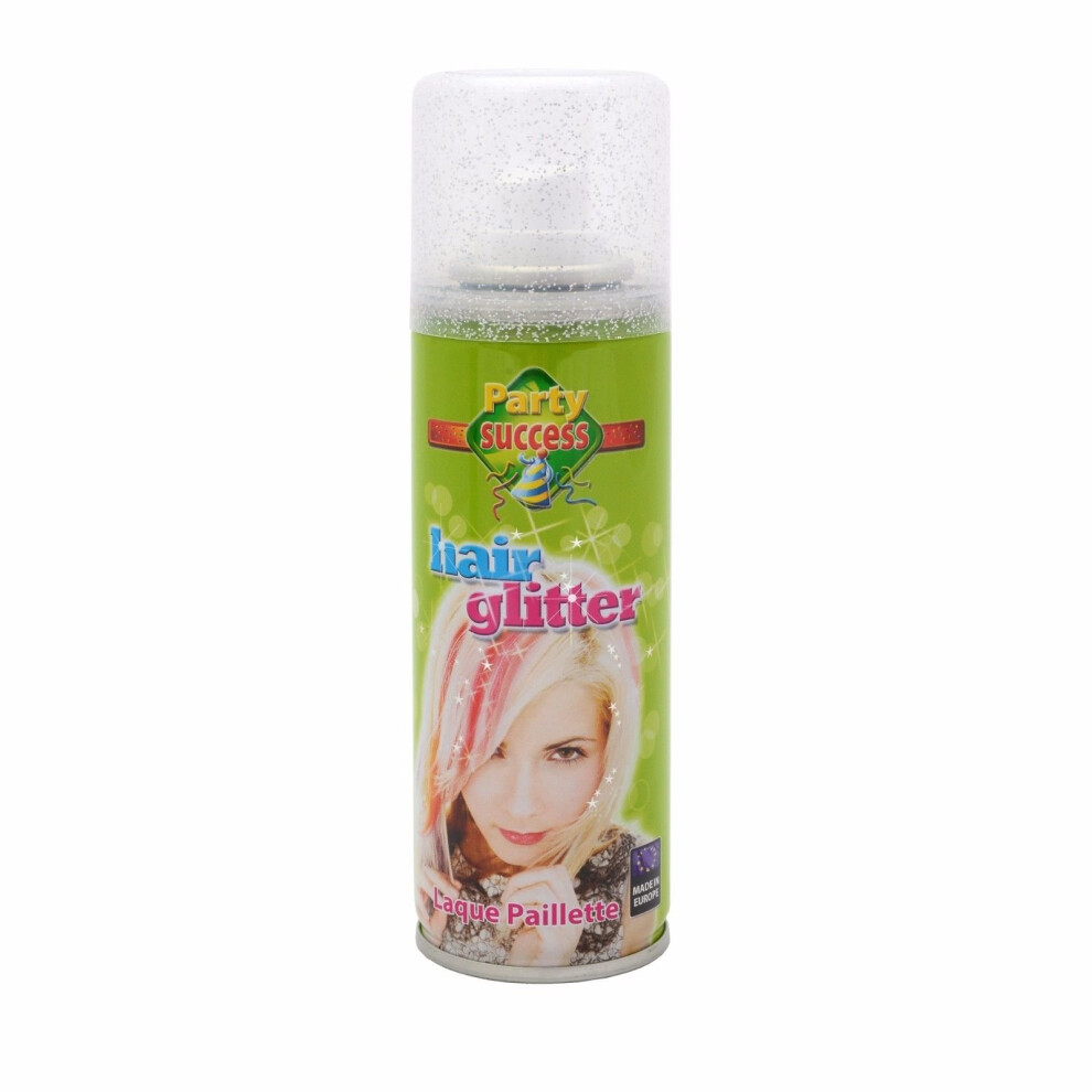 (Silver Glitter) Wash Out Temporary Coloured Hair Sprays 125ml