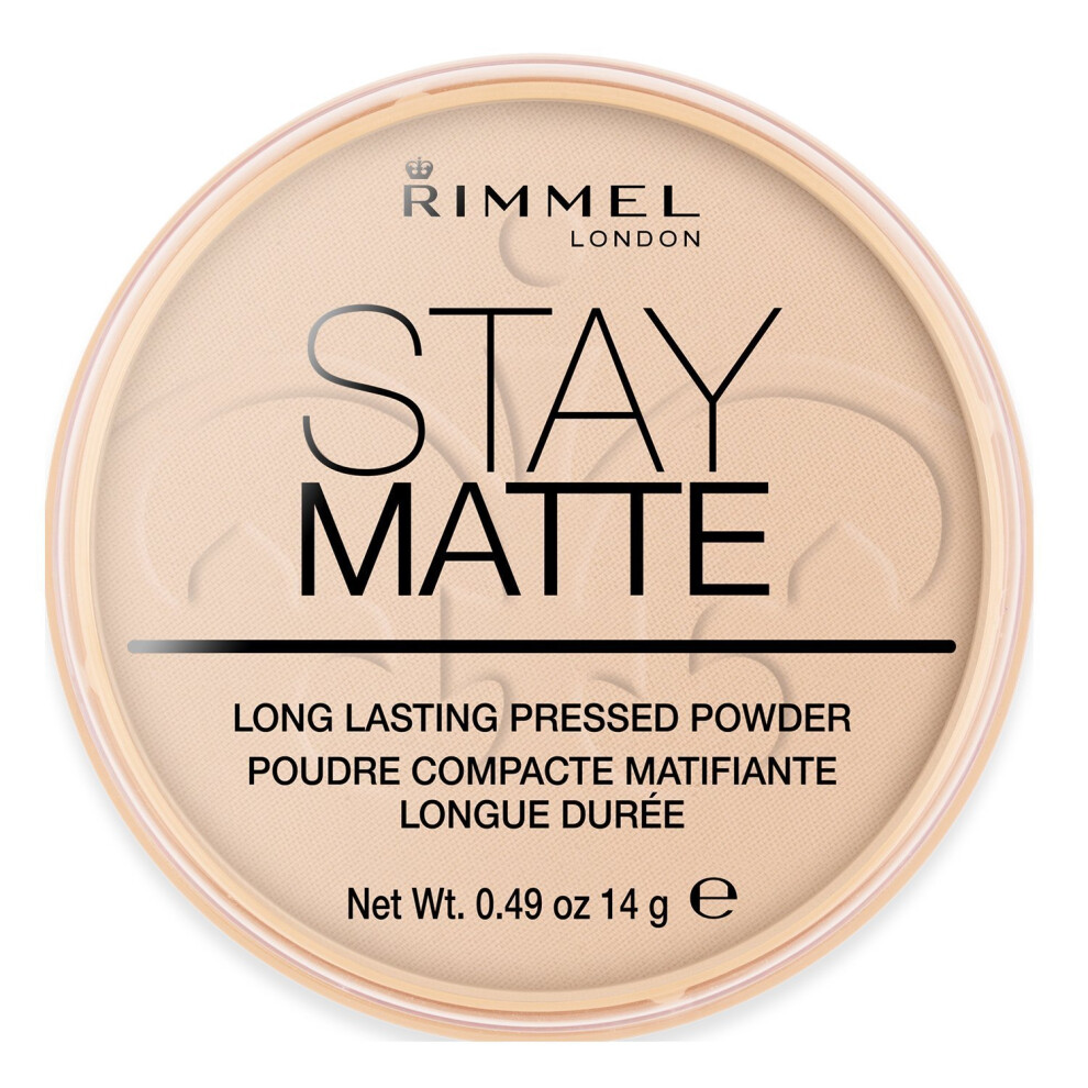 Rimmel London Stay Matte Pressed Powder, 003 Peach Glow, 14 g