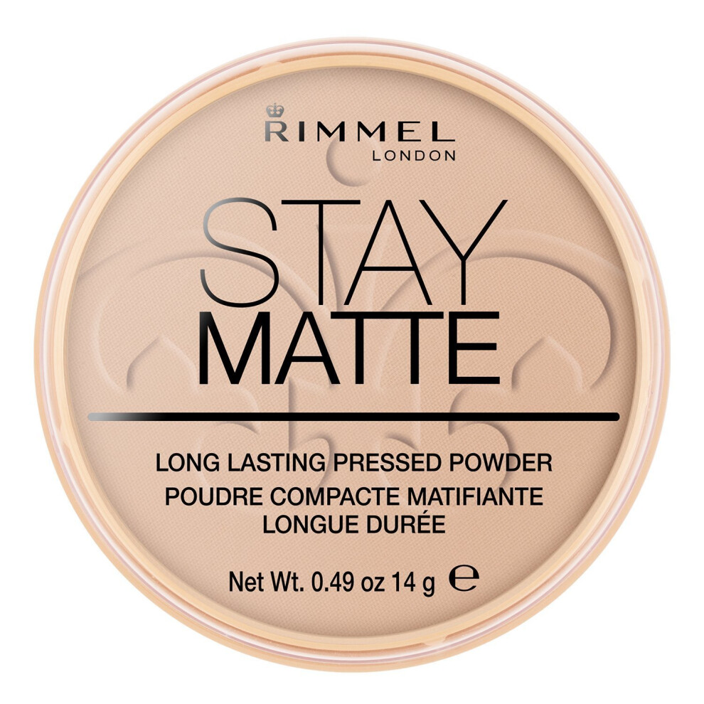 Rimmel London Stay Matte Pressed Powder, 005 Silky Beige, 14 g