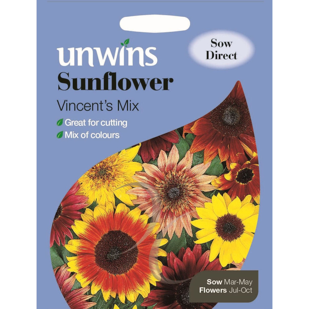 Unwins Pictorial Packet - Sunflower Vincent's Mix - 20 Seeds