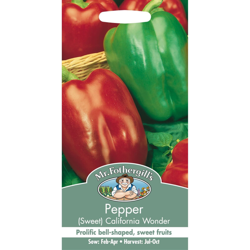 Mr Fothergill's - Pictorial Packet - Vegetable - Pepper Sweet California Wonder - 150 Seeds Red/Green