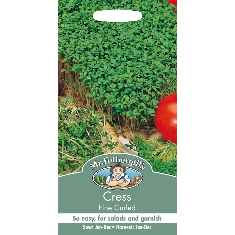 Mr Fothergill's - Pictorial Packet - Salad - Cress Fine Curled 4000 Seeds