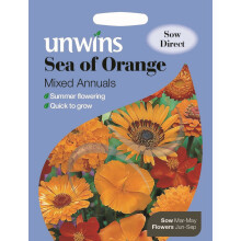 Unwins Grow Your Own Sea Of Orange Mixed Annuals Summer Flower Seeds