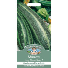 Mr Fothergills - Pictorial Packet - Vegetable - Marrow Long Green Bush 2 - 20 Seeds