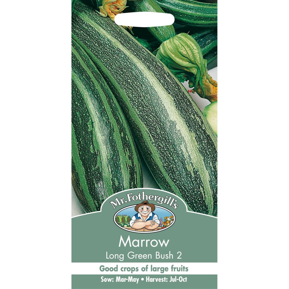 Mr Fothergills - Pictorial Packet - Vegetable - Marrow Long Green Bush 2 - 20 Seeds