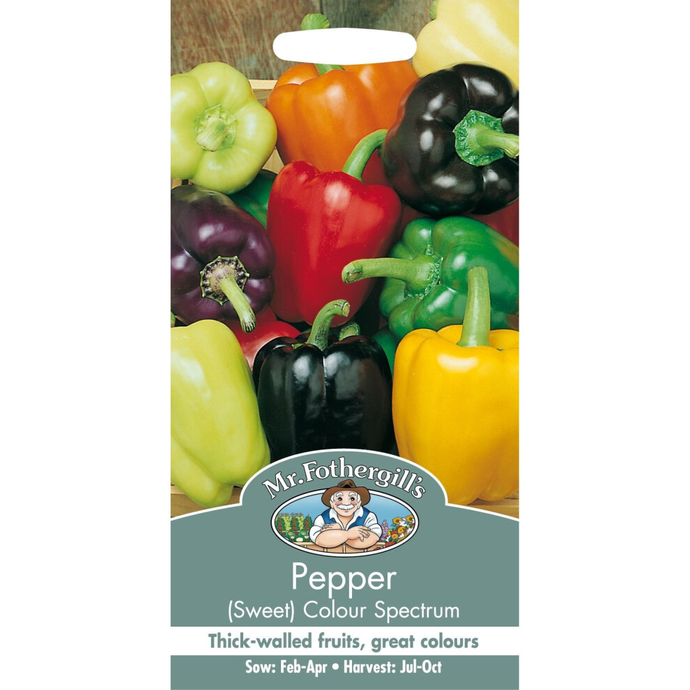 Mr Fothergill's - Pictorial Packet - Vegetable - Pepper Sweet Colour Spectrum - 50 Seeds