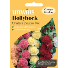 Unwins Grow Your Own Large Hollyhock Chaters Classic Double Mix Seeds