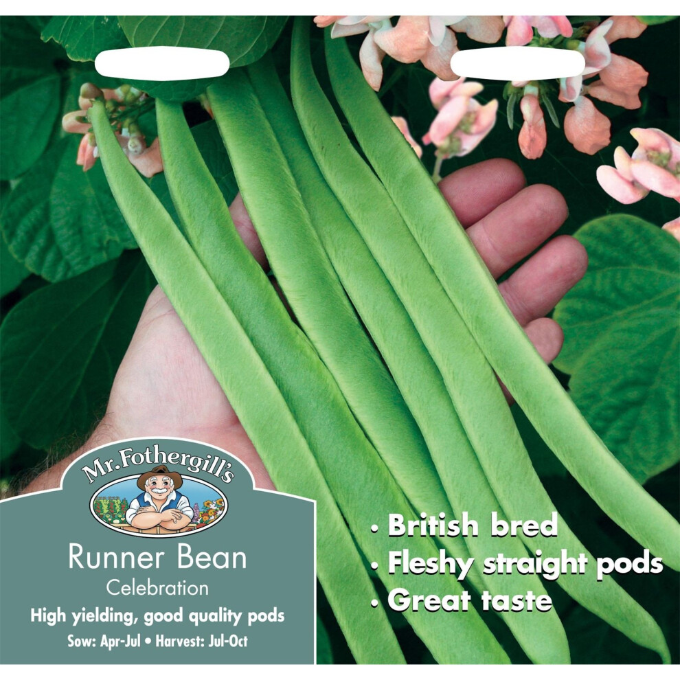 Mr Fothergills - Pictorial Packet - Vegetable - Runner Bean Celebration - 40 Seeds