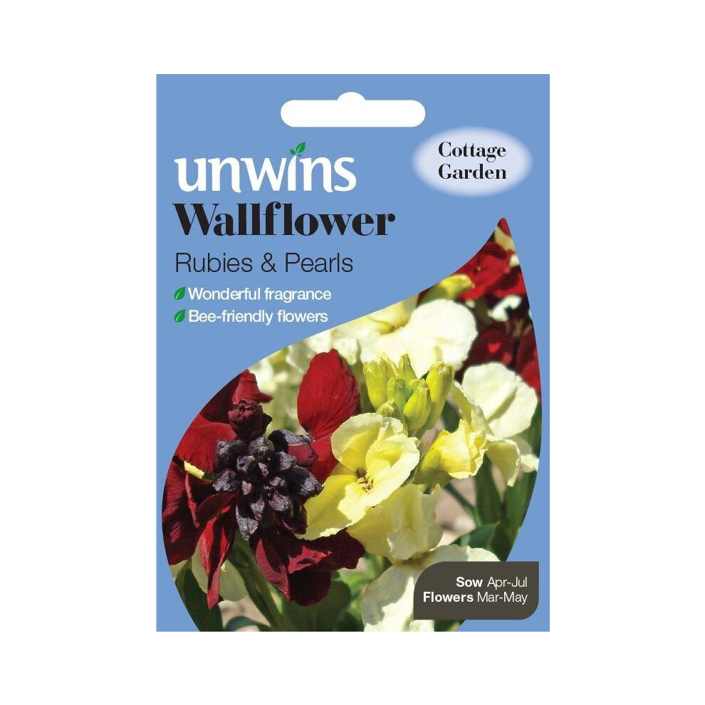 Unwins Pictorial Packet - Wallflower Rubies & Pearls - 30 Seeds Red
