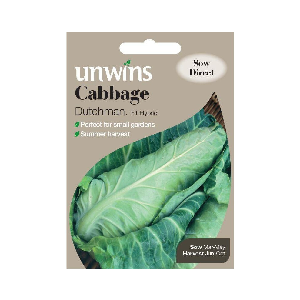 Unwins Grow Your Own Cabbage Dutchman F1 Veg Summer Harvest Seeds