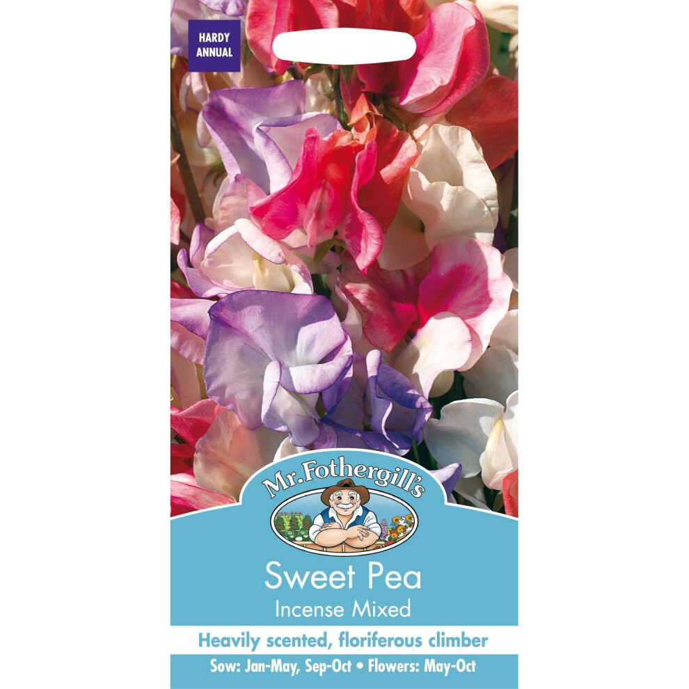 Mr Fothergill's - Pictorial Packet - Flower - Sweet Pea - Incense Mixed - 35 Seeds